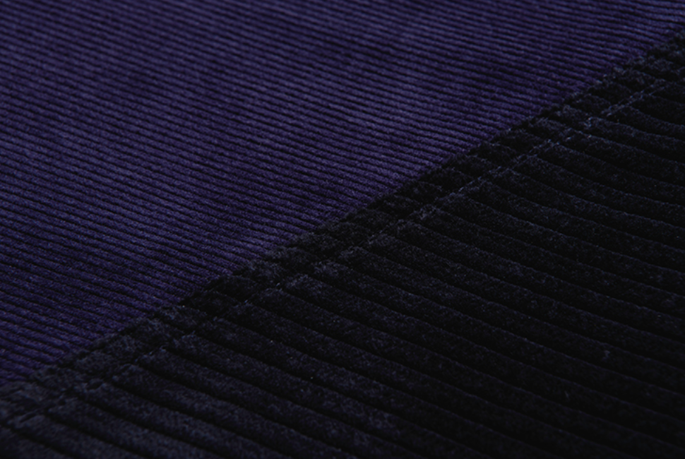 MIXED CORDUROY PATTEN BAGGY PANTS - NAVY (M/L)