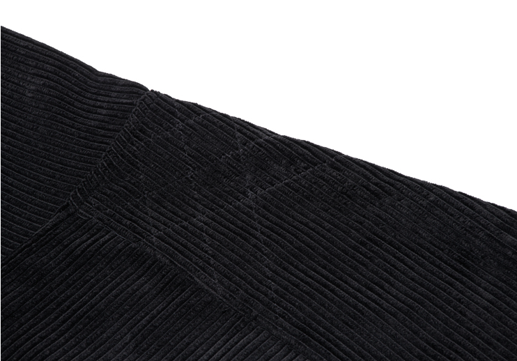 VINTAGE CASUAL CORDUROY ROBE - BLACK (M)