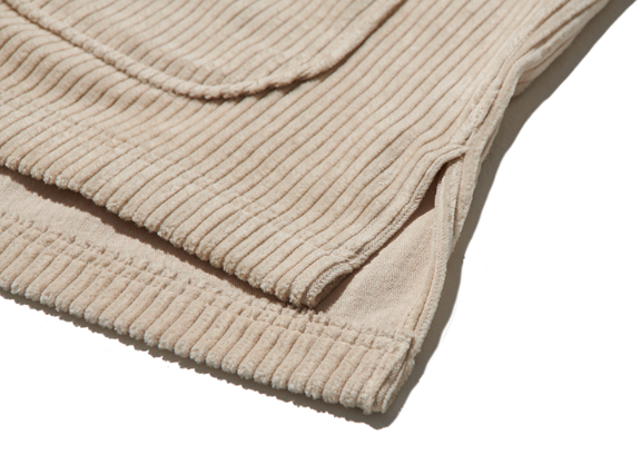 VINTAGE CASUAL CORDUROY ROBE - IVORY (M/L)