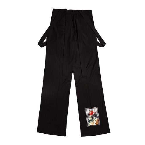 Printing Bib Pants (Black)