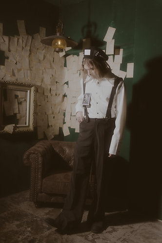 Printing Bib Pants (Black)