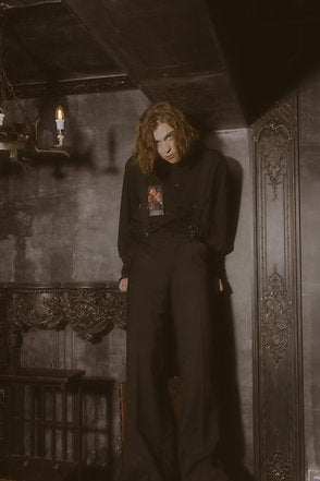 Long Sleeve Printing Shirt (Black)