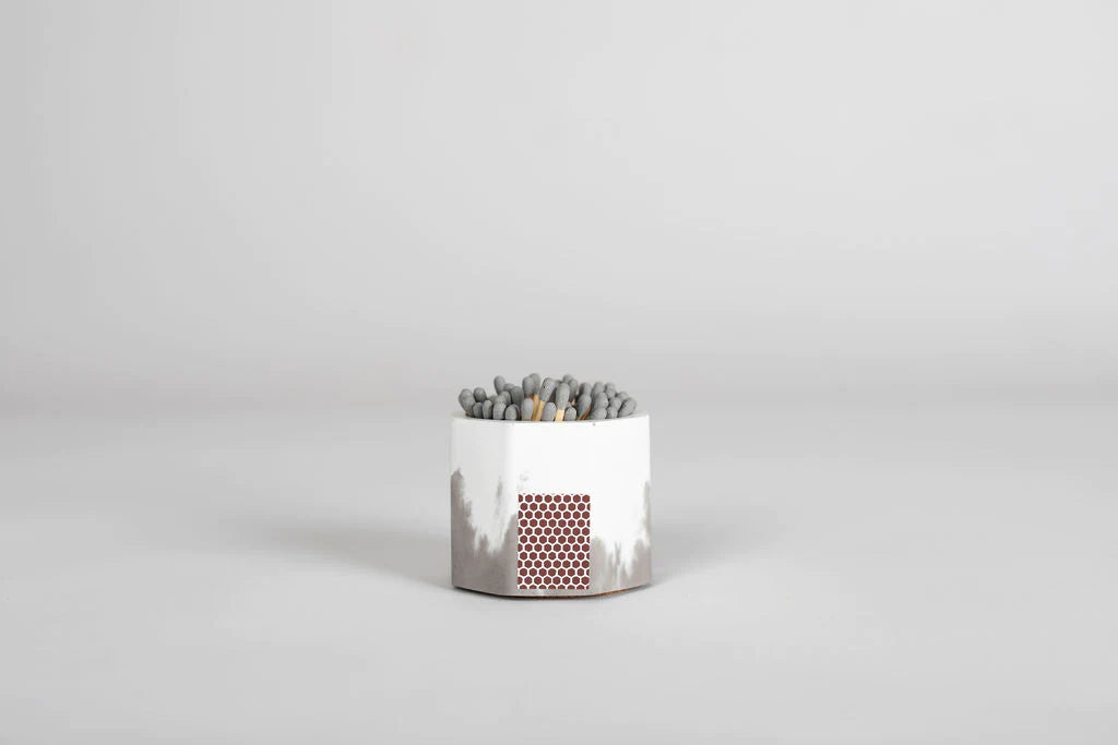 Tenn Prairie Grey & White Match Holder w/ Striker and Grey Matches
