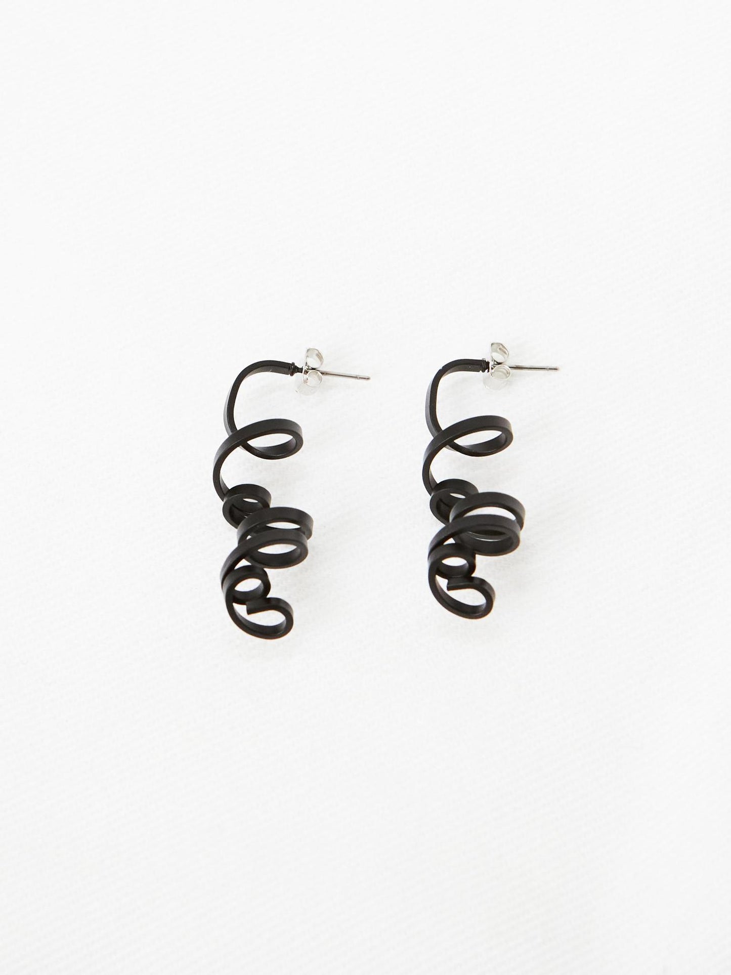 Swirly Black Earring