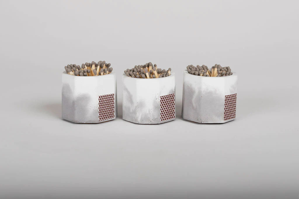 Tenn Prairie Grey & White Match Holder w/ Striker and Grey Matches