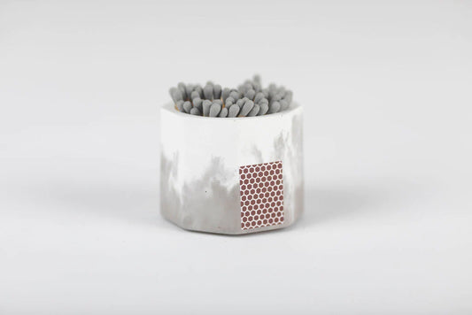 Tenn Prairie Grey & White Match Holder w/ Striker and Grey Matches