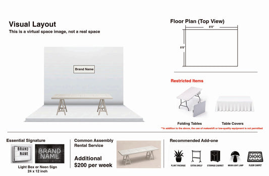 Core Unit / 8 x 5 ft / Weekly Rate