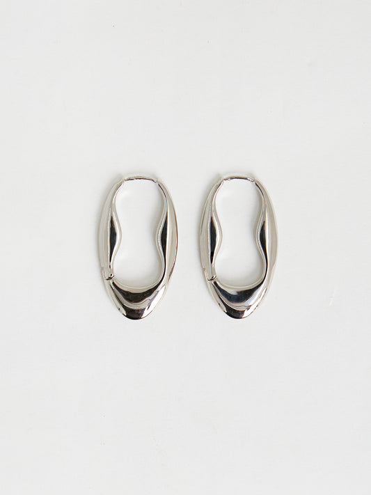 Abstract Clip Earrings (Silver)