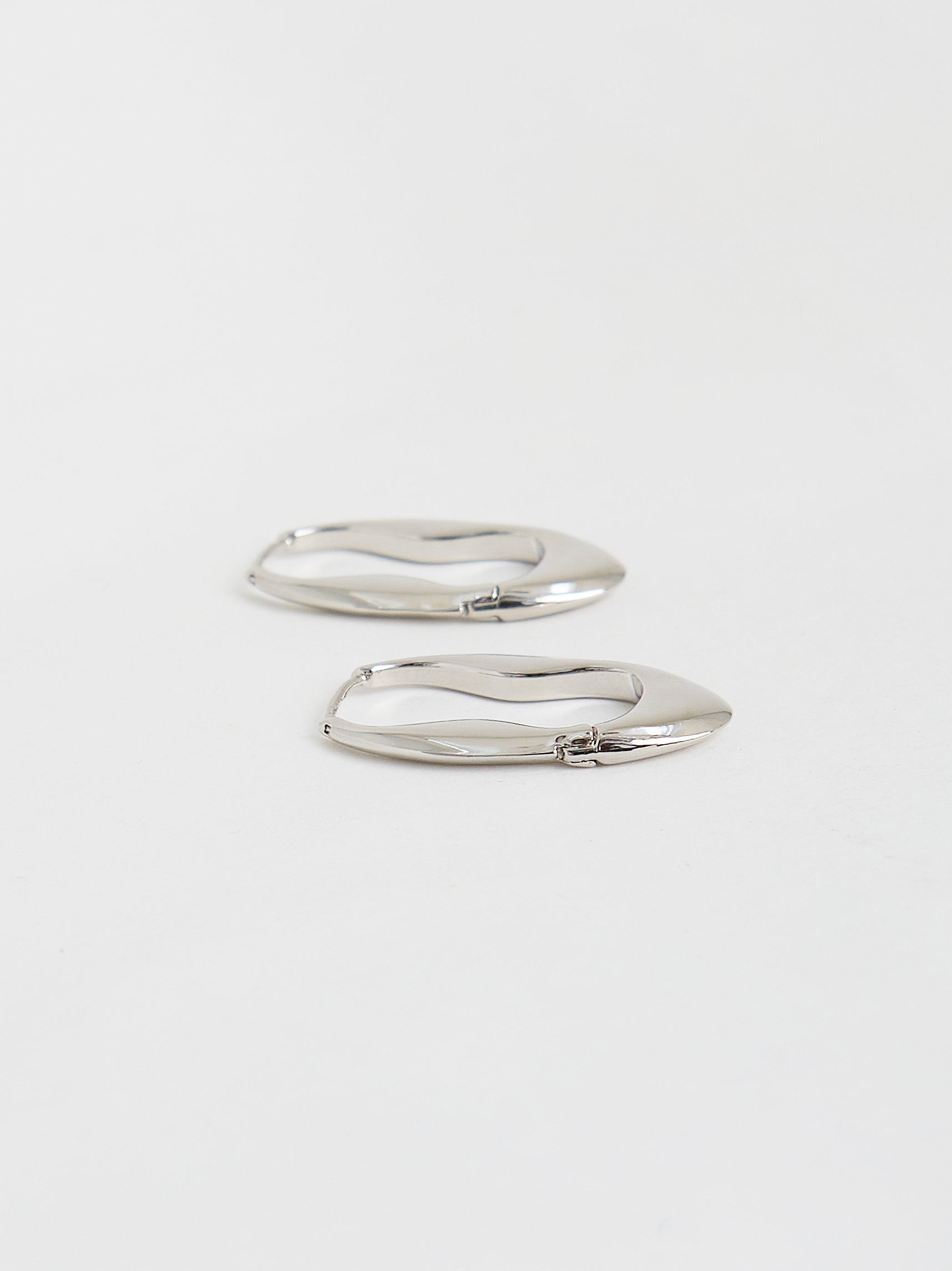 Abstract Clip Earrings (Silver)