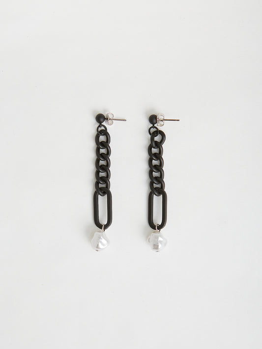 Pearl Chain Drop Earrings