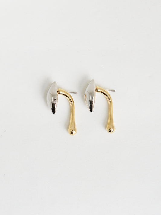Leaf Stud Earrings (Silver)