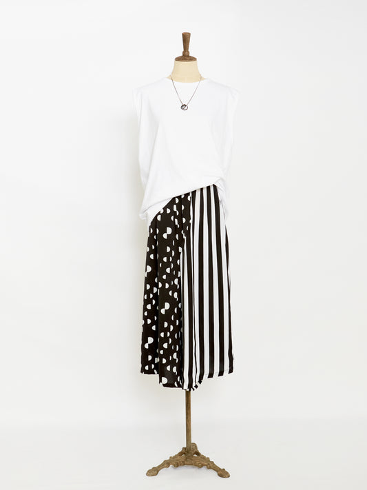 Half Half Pattern Pants
