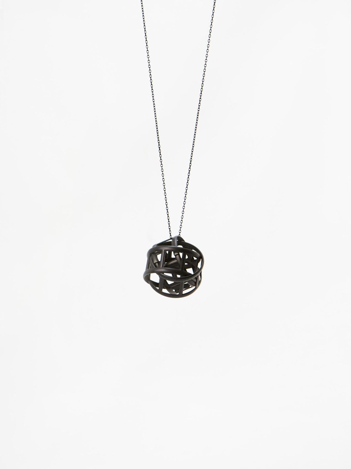 Black Hollow Ball Necklace