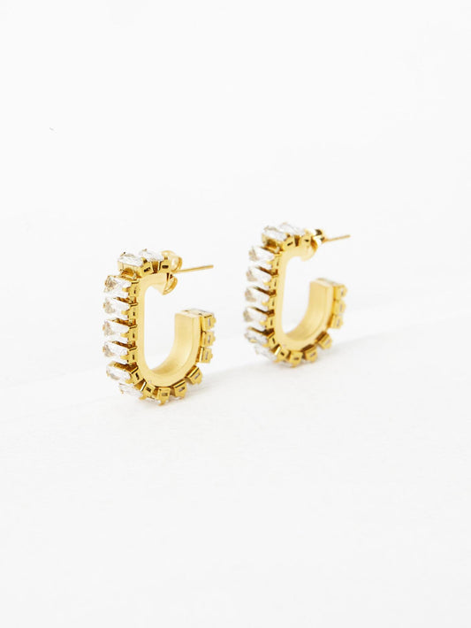 Cubic U Hoop Earrings