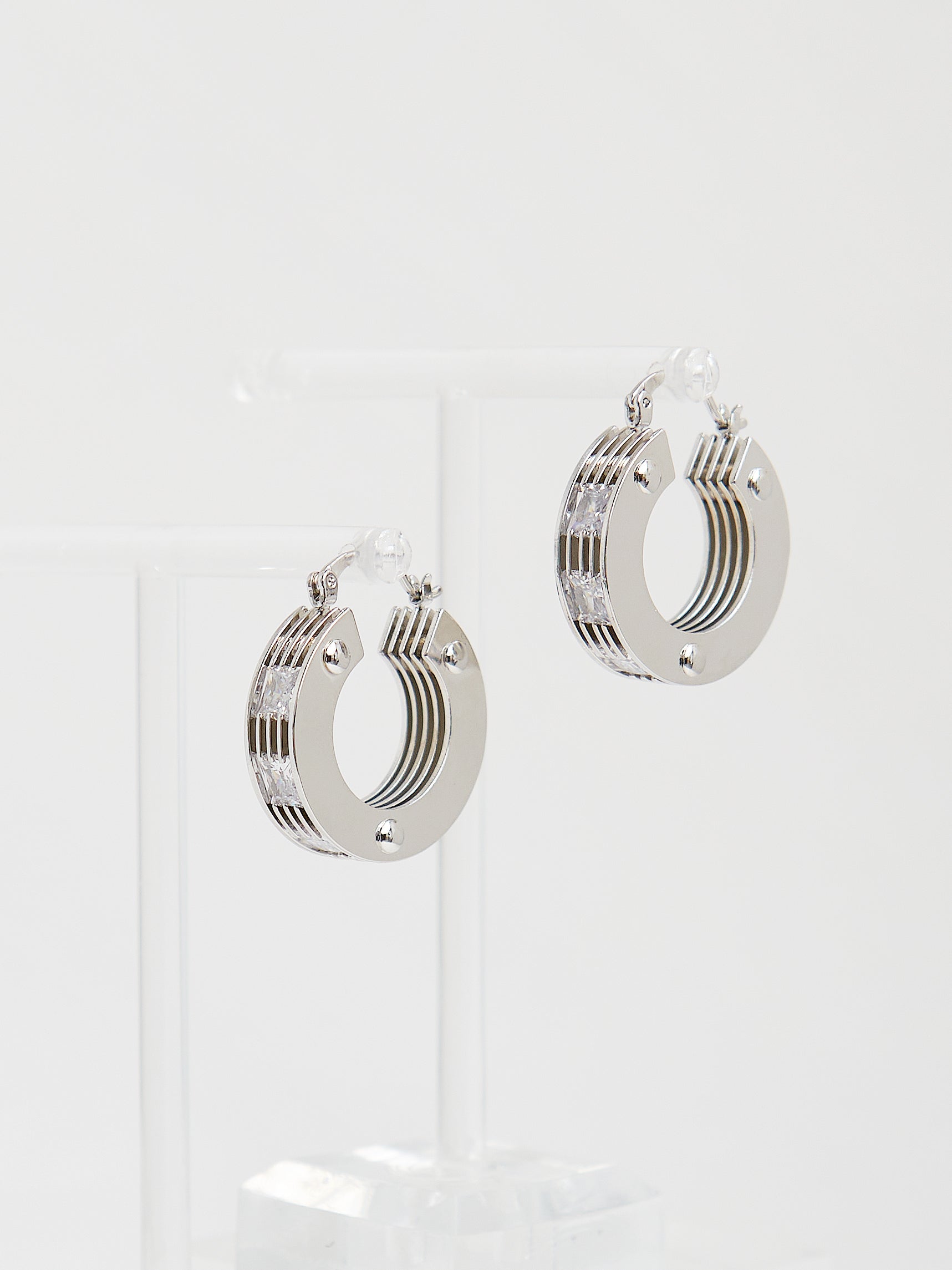 Huggie Hoop Earrings (Silver)