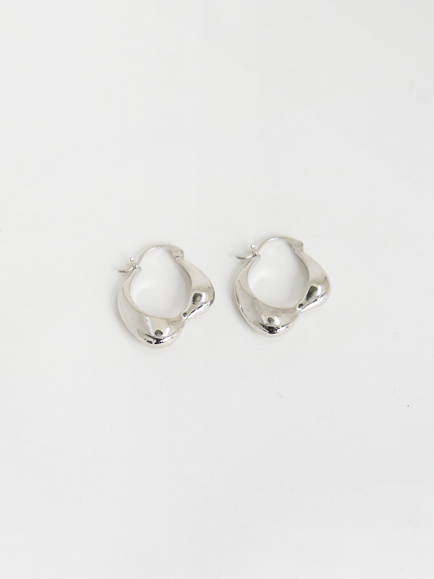 Chunky Hoop Earrings (Silver)