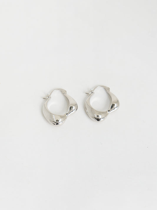 Chunky Hoop Earrings (Silver)