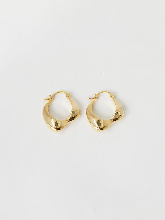 Chunky Hoop Earrings (Gold)