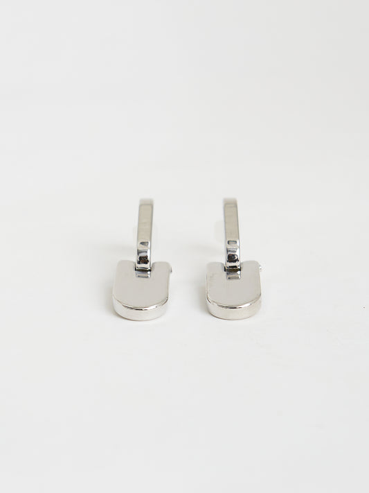 Plate Drop Earrings (Silver)