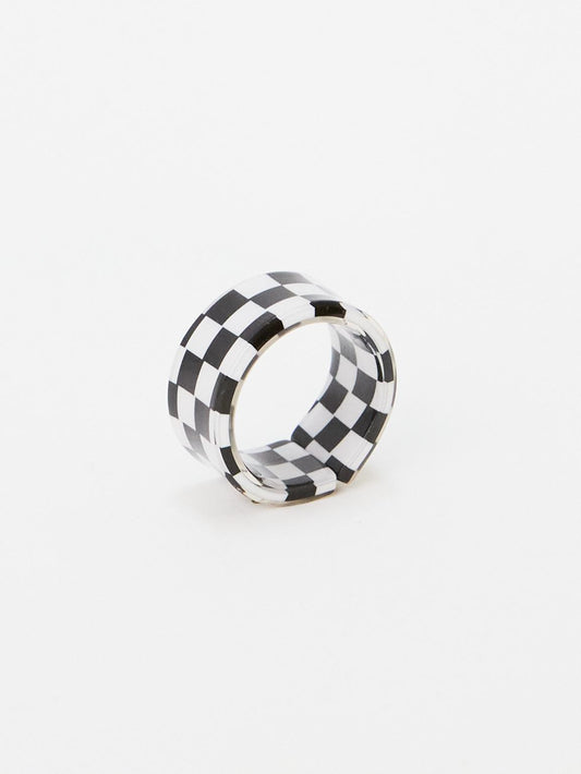 Checkerboard Bold Ring