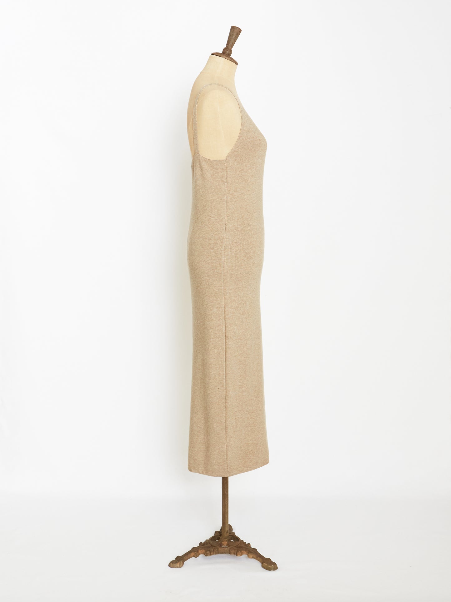 Knit slip dress (Beige)