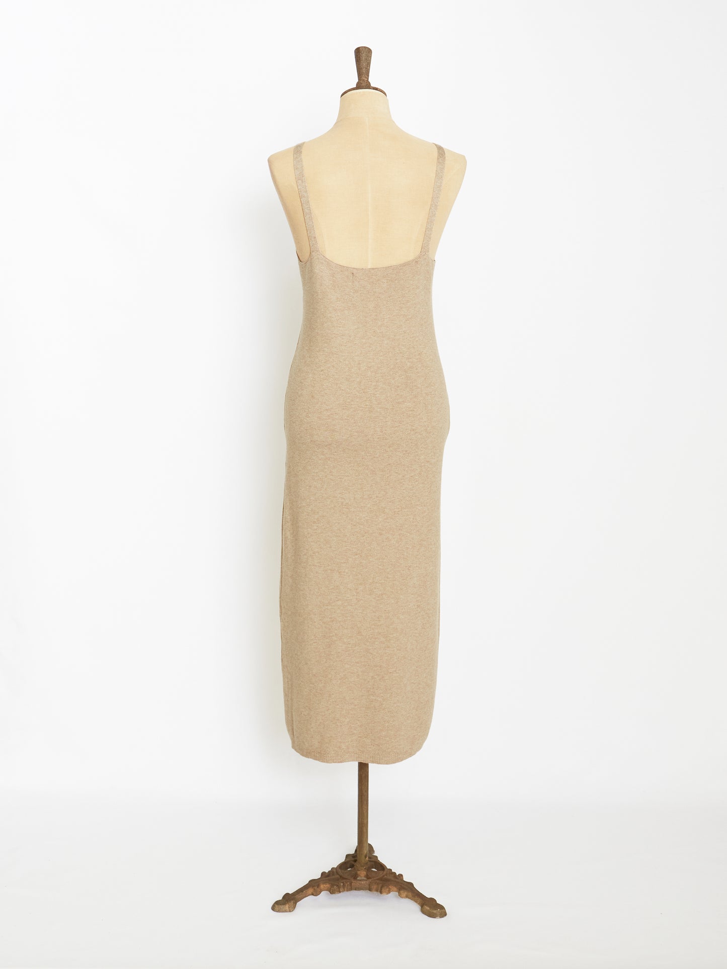 Knit slip dress (Beige)