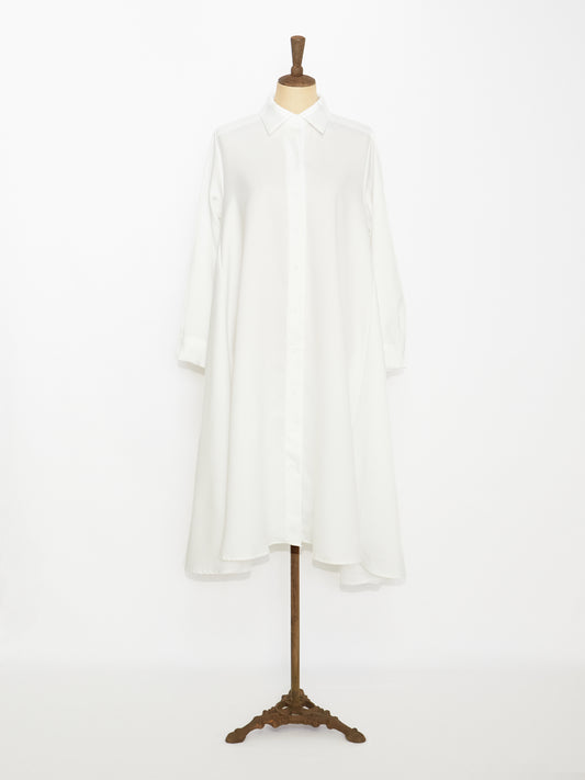 Flare Shirt Dress (White)