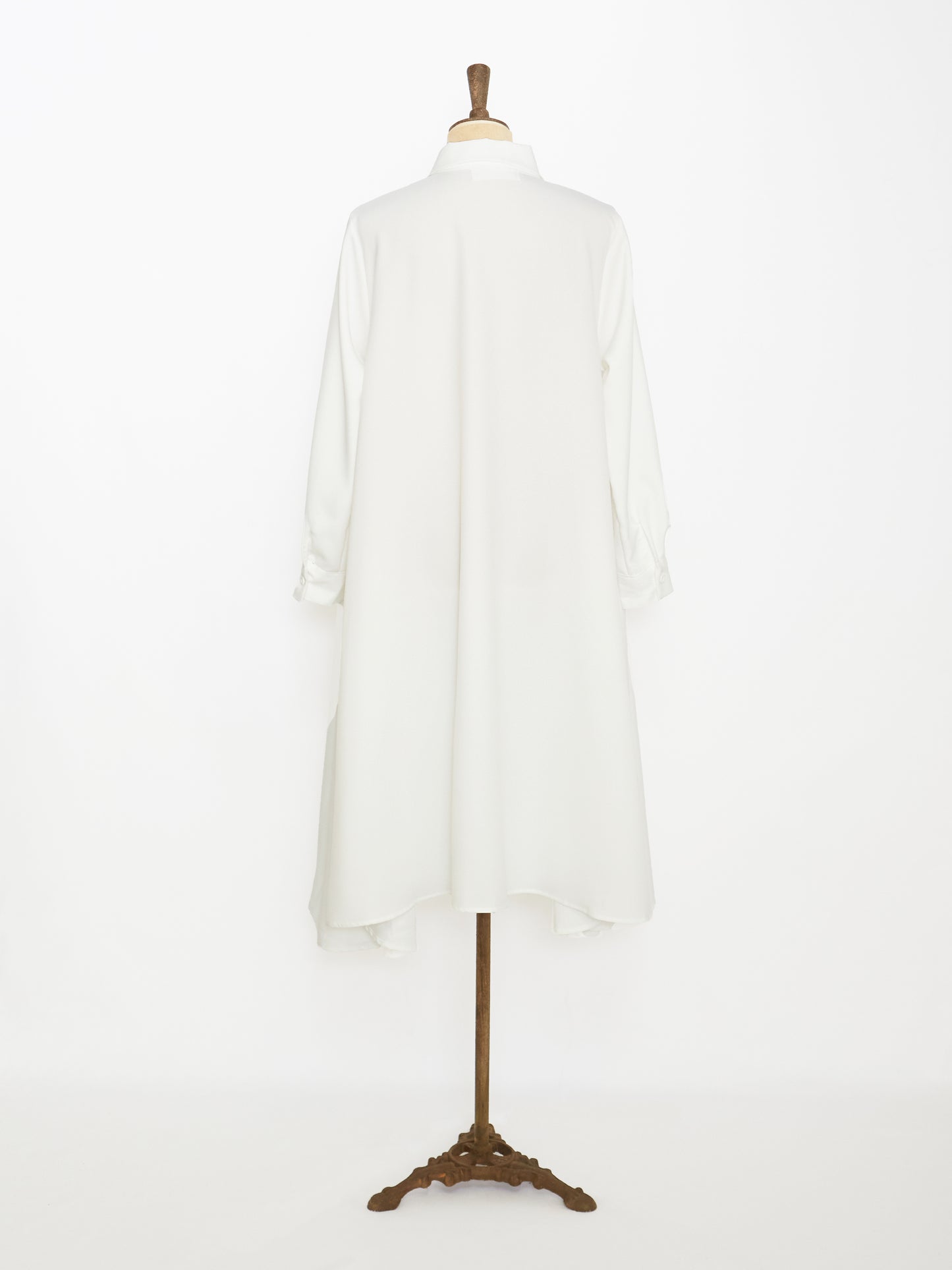 Flare Shirt Dress (White)