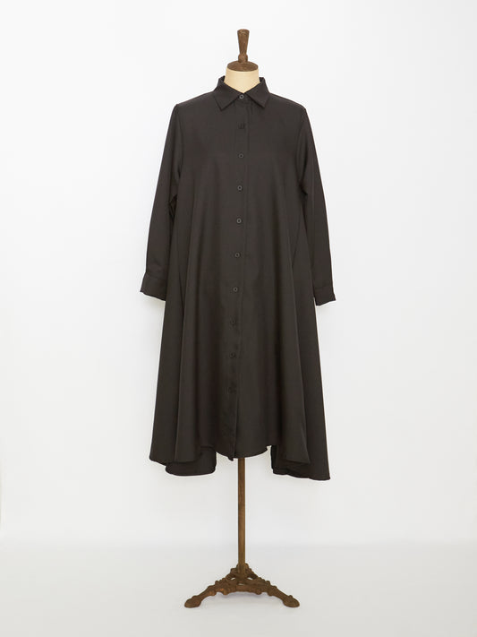 Flare Shirt Dress (Black)