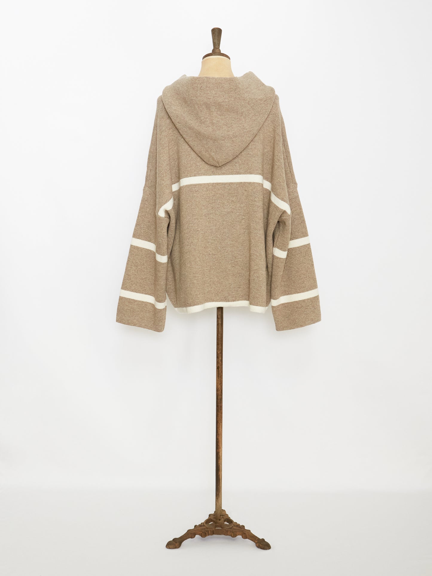 Cozy knit hoodie (Beige)