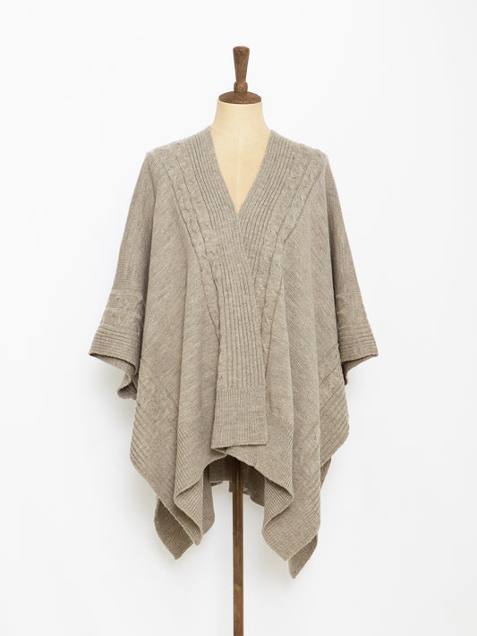 Kimono knit cardigan (Beige)