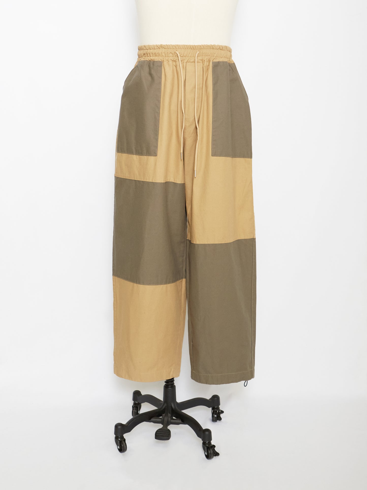 Color Block Trouser Pants (Brown)