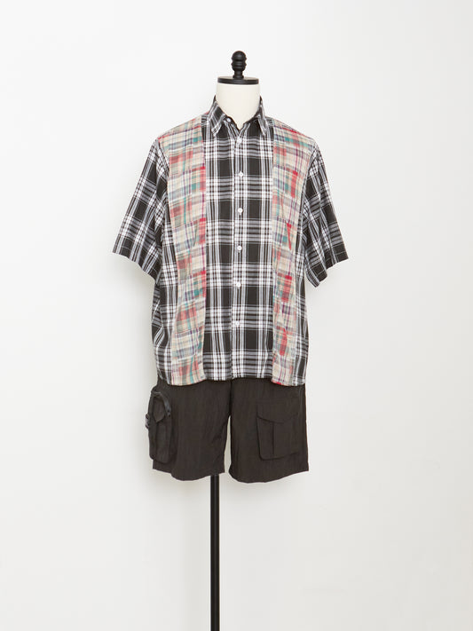 Patchwork Check Shirt (Black)