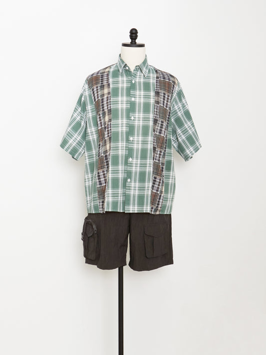 Patchwork Check Shirt (Green)