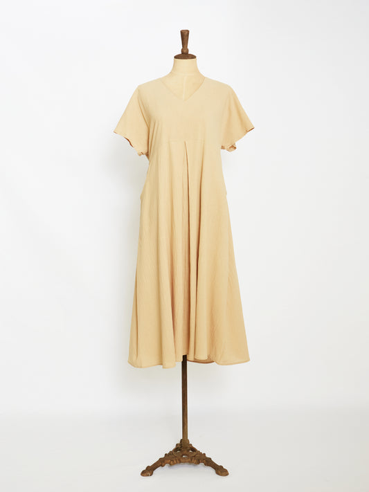 The Flare Linen Dress (Beige)