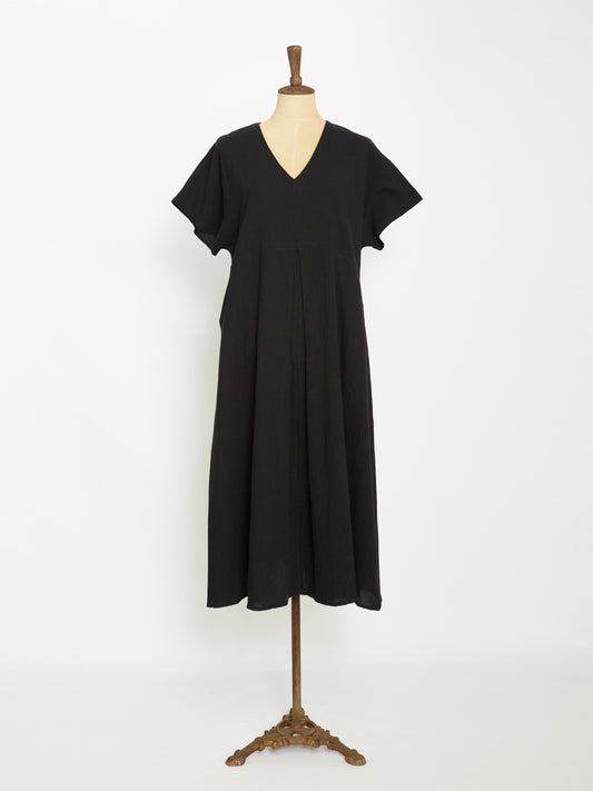 The Flare Linen Dress (Black)