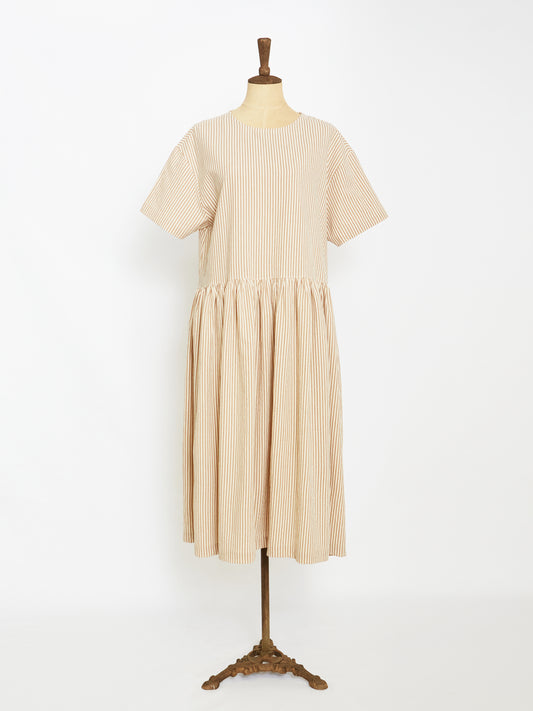Striped Summer Dress (Beige)