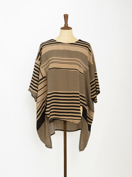 Stripe Poncho Style Top