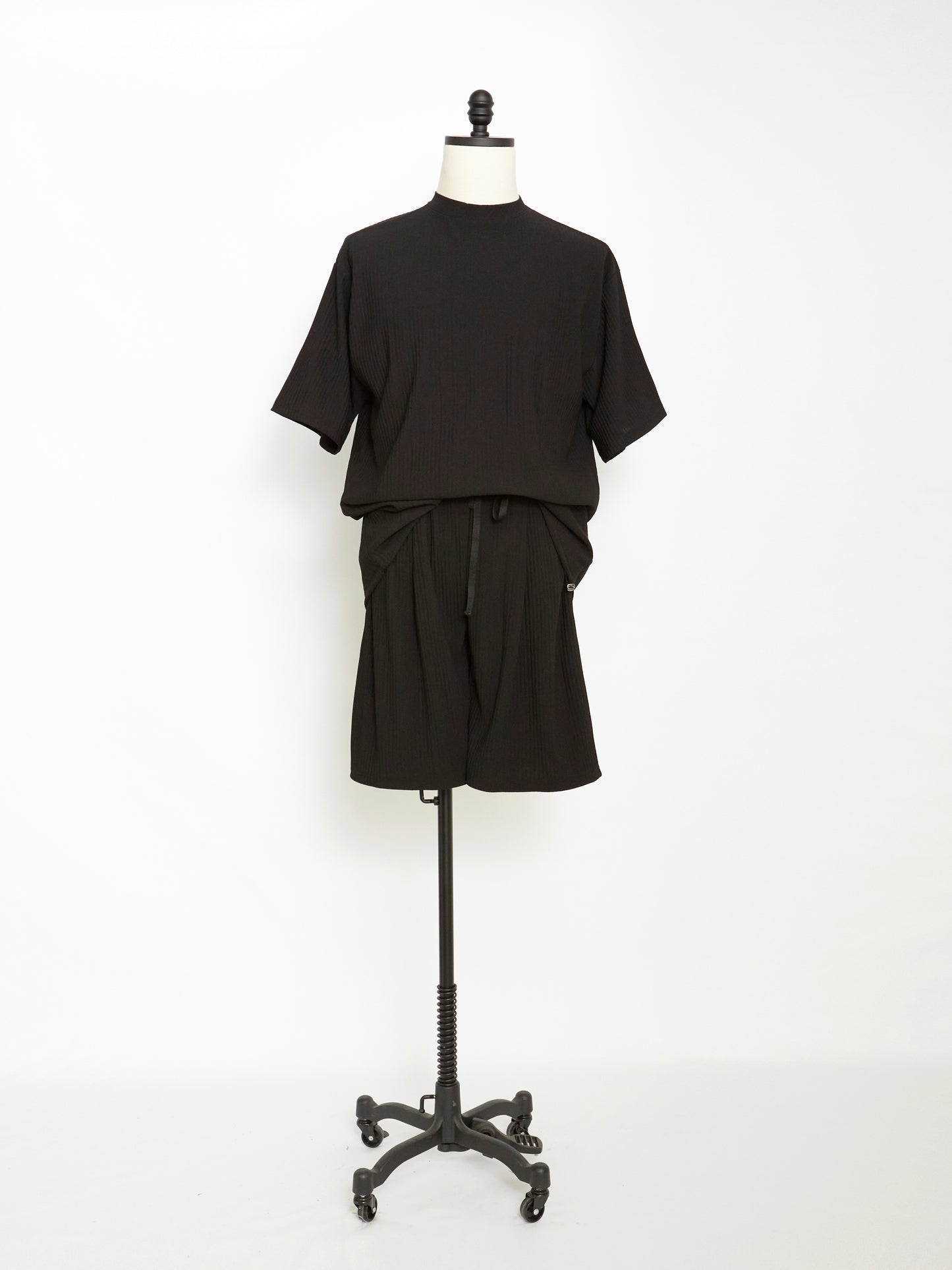 Pleats Cotton Set Top (Black)