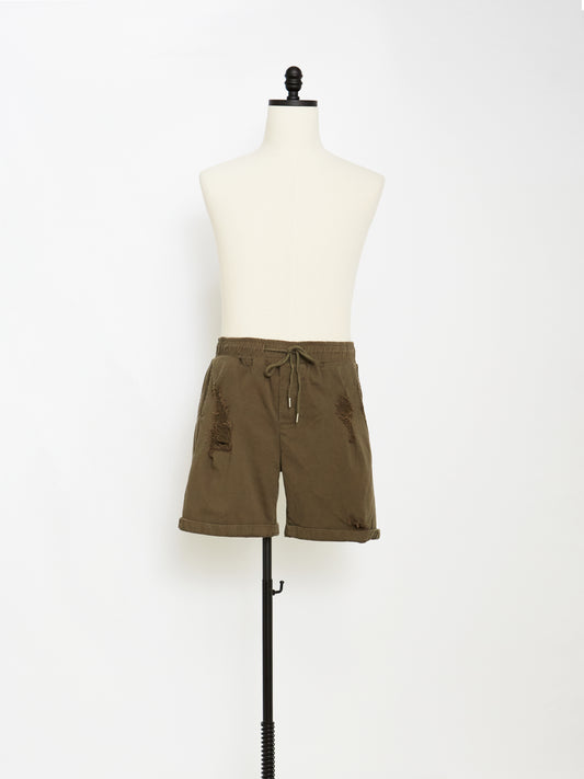 The Distressed Shorts (Khaki)