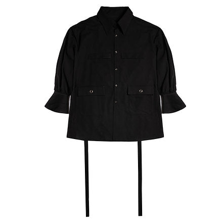 Ribbon Shirtcoat (Black)