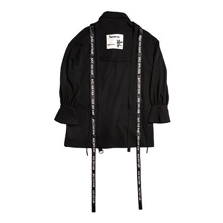 Ribbon Shirtcoat (Black)