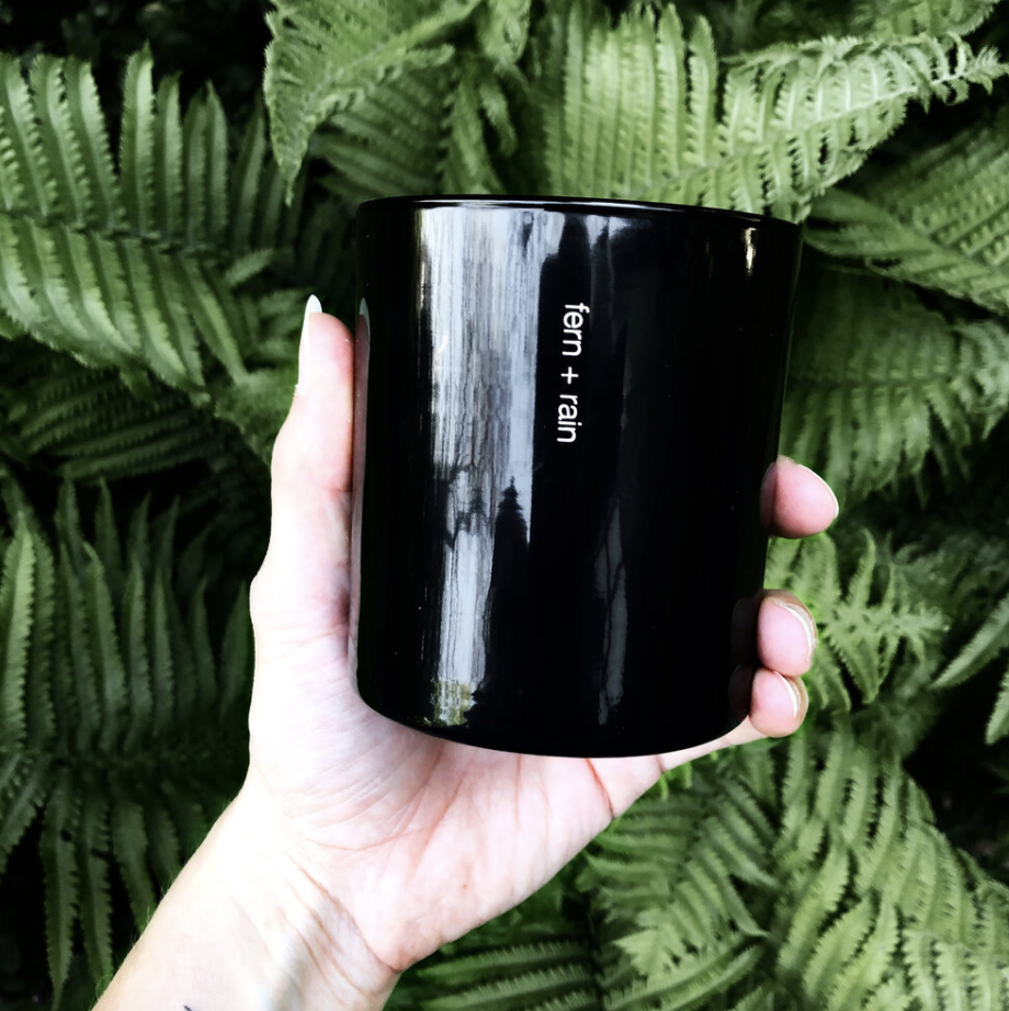 fern + rain tumbler candle