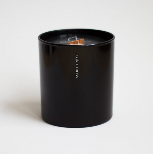 oak + moss tumbler candle