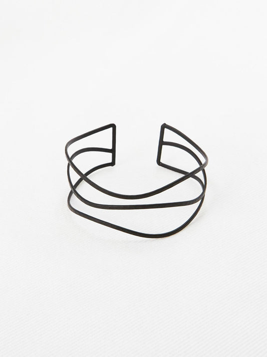 Wavy Lined Cuff Bracelet