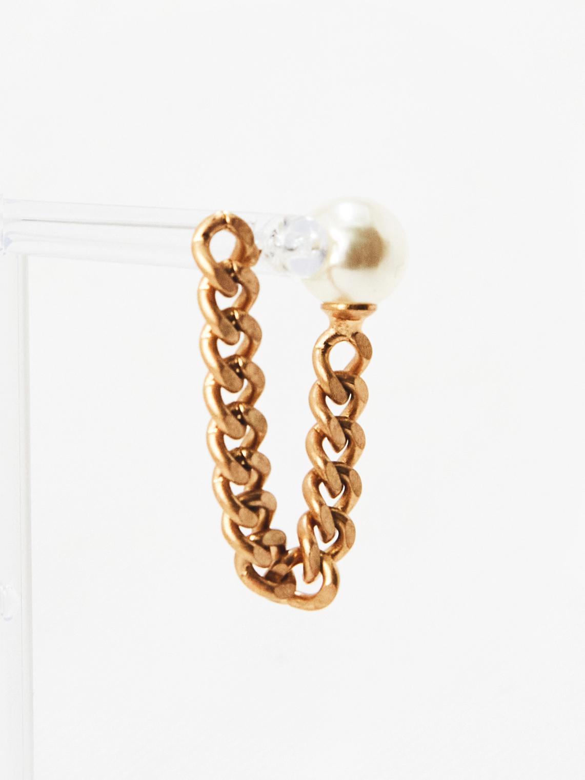 Matte Chain Pearl Earring