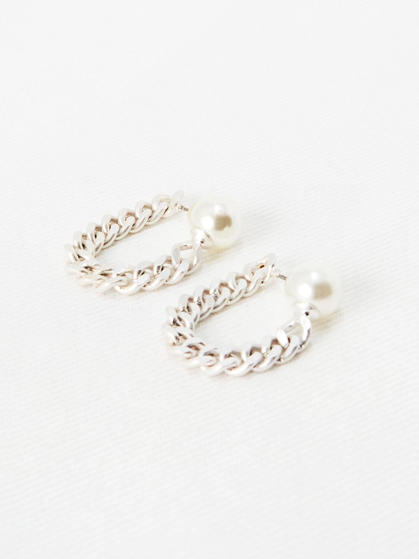 Matte Chain Pearl Earring