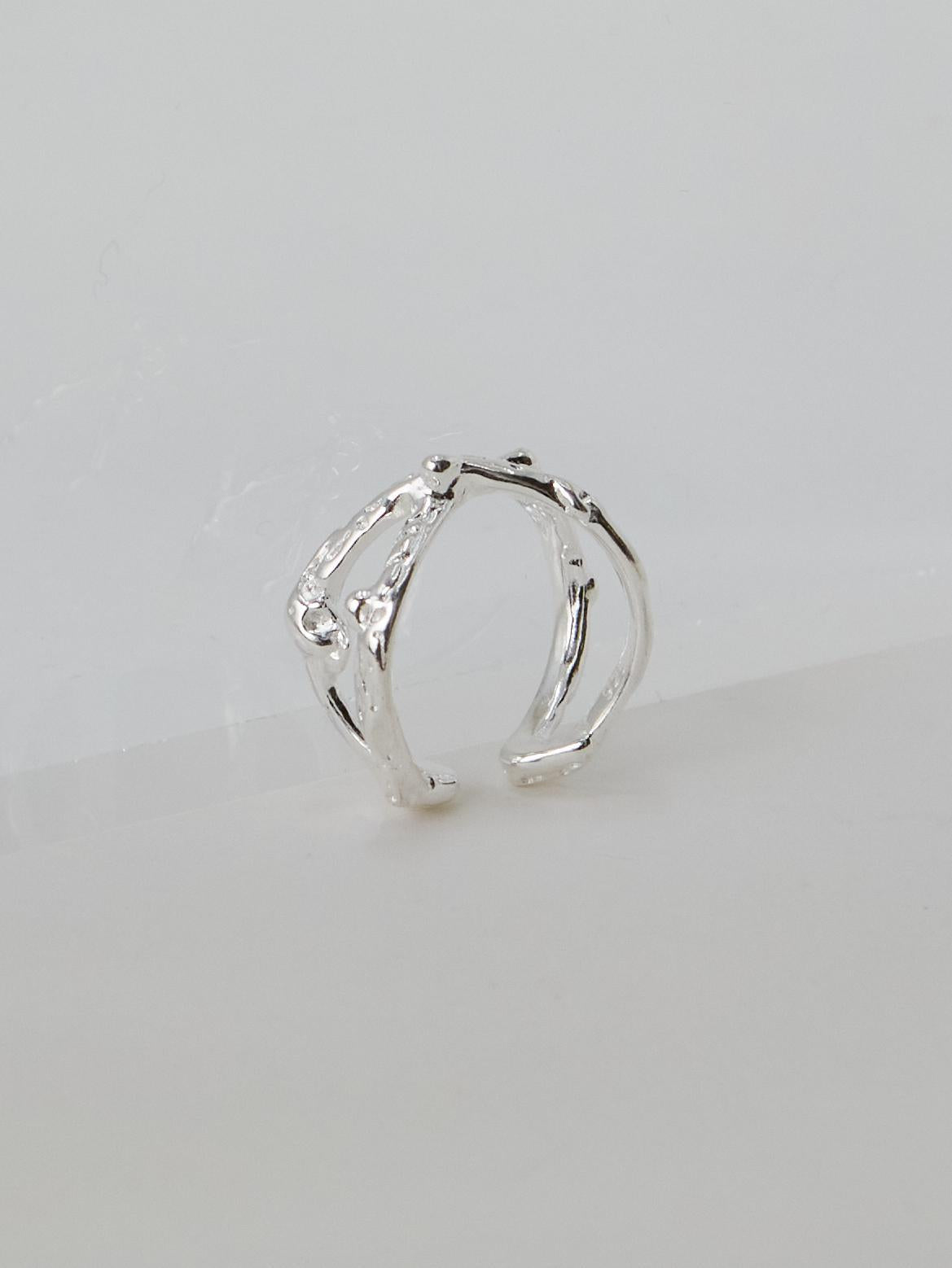 X Silver Ring