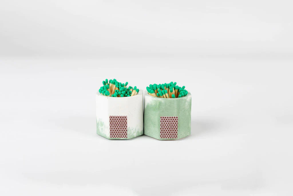 Tenn Prairie Matcha & White Match Holder w/ Striker and Green Matches