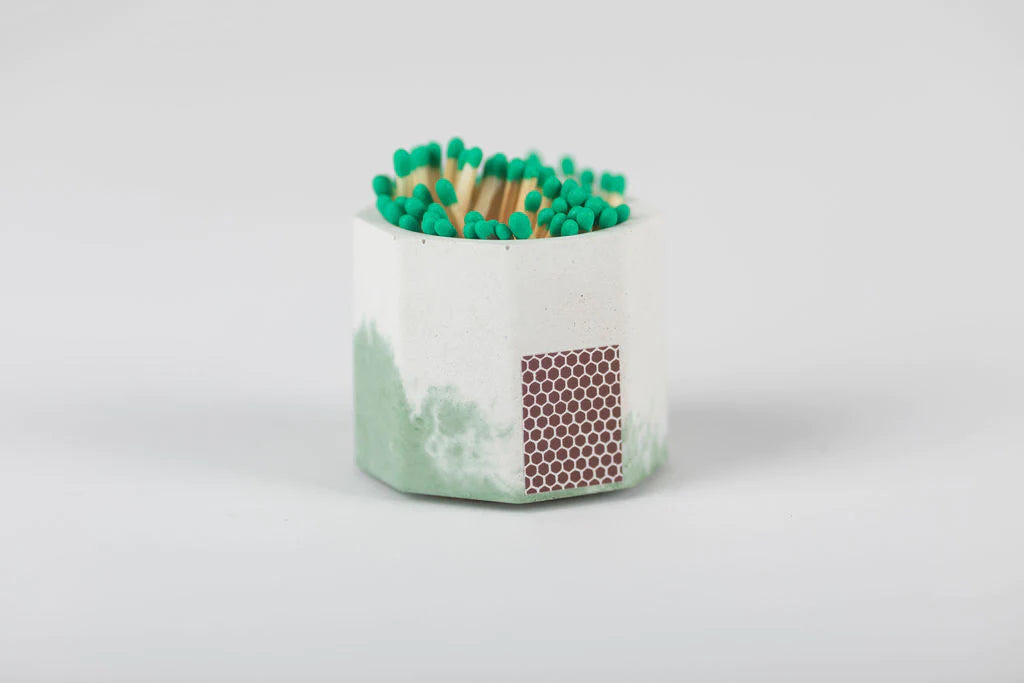 Tenn Prairie Matcha & White Match Holder w/ Striker and Green Matches